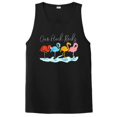 Our Flock Rocks Flamingos Lover Family PosiCharge Competitor Tank