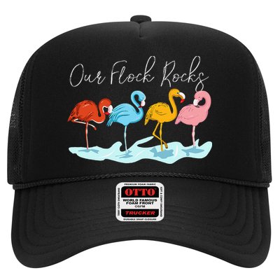 Our Flock Rocks Flamingos Lover Family Trucker Hat