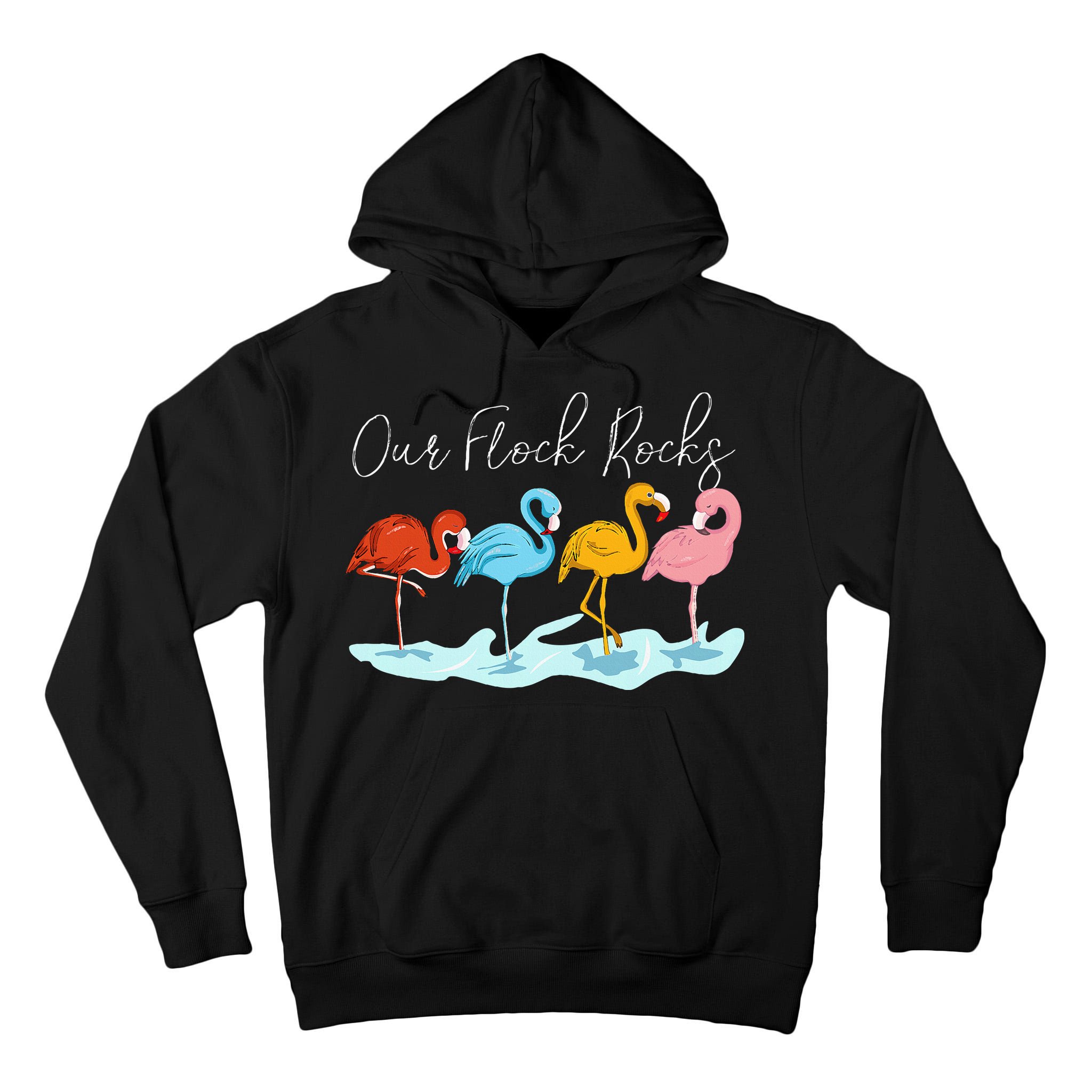 Our Flock Rocks Flamingos Lover Family Tall Hoodie
