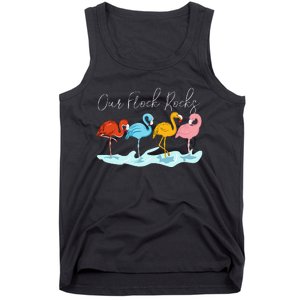 Our Flock Rocks Flamingos Lover Family Tank Top