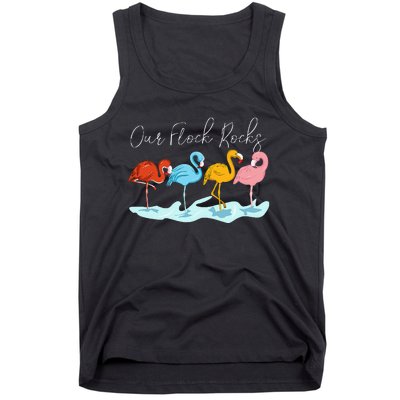 Our Flock Rocks Flamingos Lover Family Tank Top