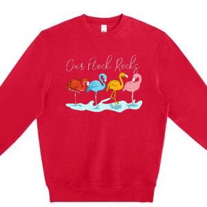 Our Flock Rocks Flamingos Lover Family Premium Crewneck Sweatshirt