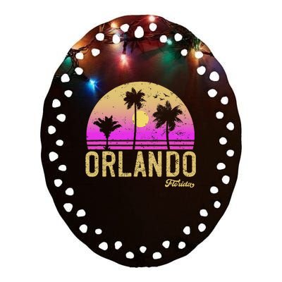 Orlando Florida Sunset Ceramic Oval Ornament