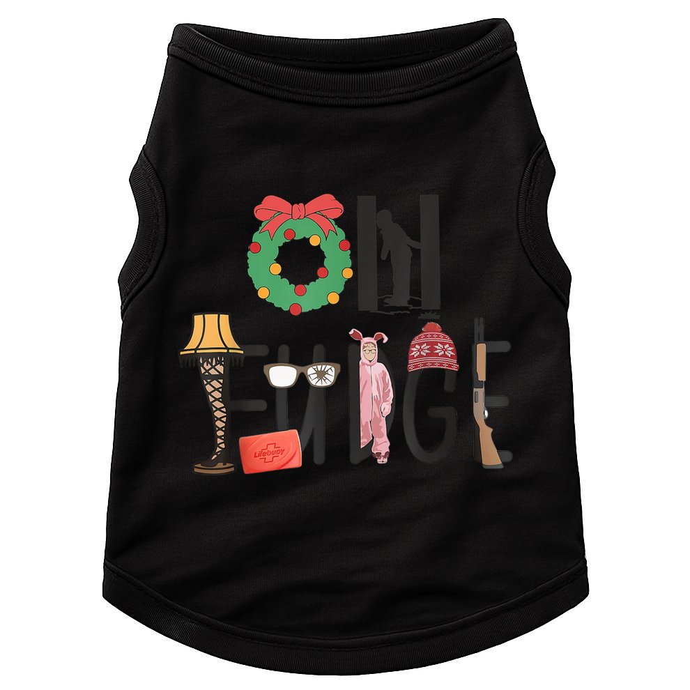 Oh Fudge Santa Hat Christmas Story Family Christmas Doggie Tank