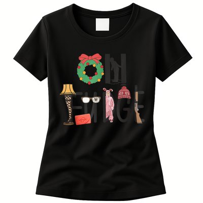 Oh Fudge Santa Hat Christmas Story Family Christmas Womens T-Shirt