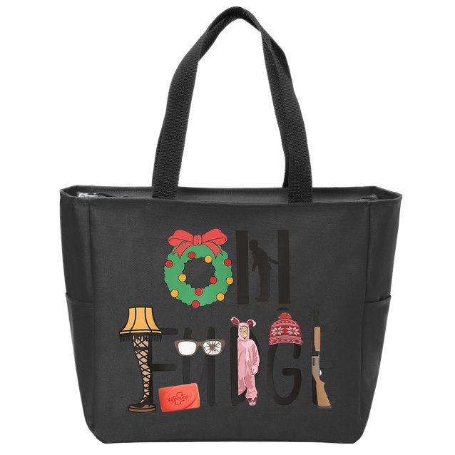 Oh Fudge Santa Hat Christmas Story Family Christmas Zip Tote Bag