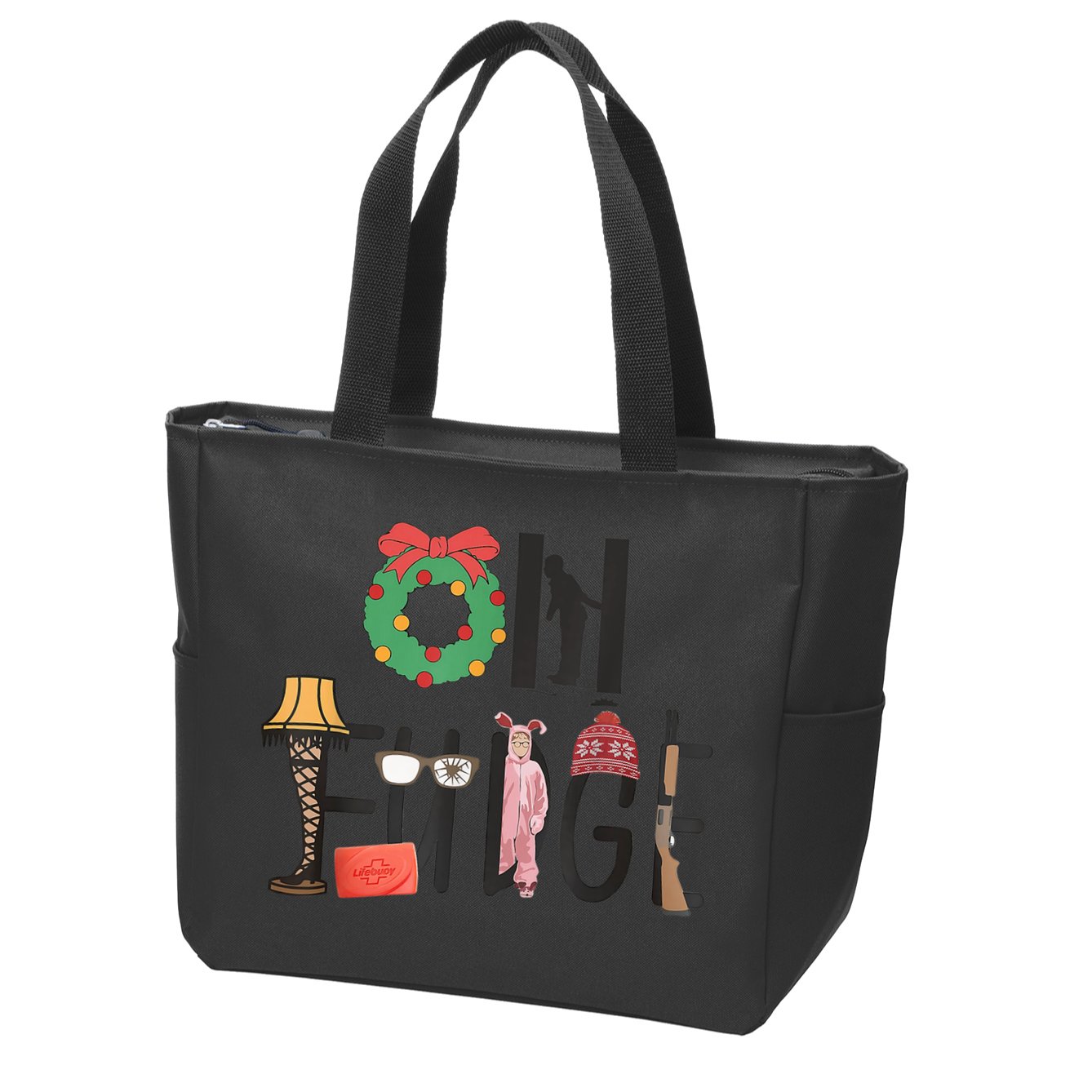 Oh Fudge Santa Hat Christmas Story Family Christmas Zip Tote Bag