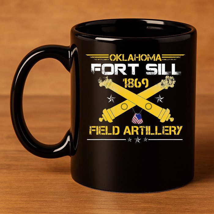 OKLAHOMA FORT SILL 1869 FIELD ARTILLERY 11oz C Handle Ceramic Mug