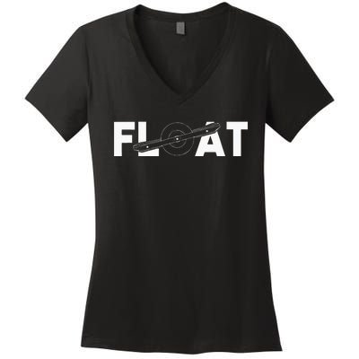 Onewheel Float Skateboard One Wheel Women's V-Neck T-Shirt