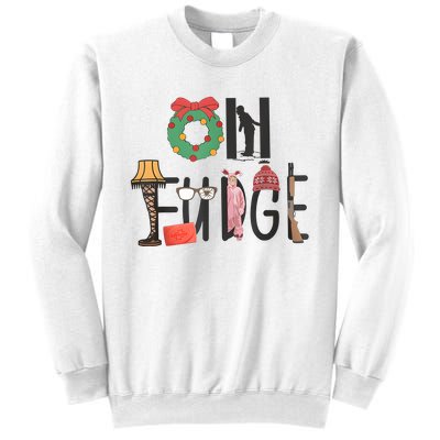 Oh Fudge Santa Hat Christmas Story Family Christmas Kids Sweatshirt