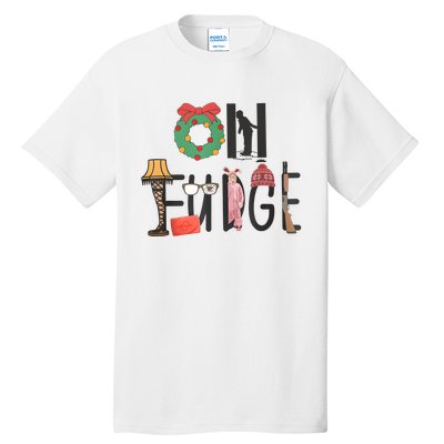 Oh Fudge Santa Hat Christmas Story Family Christmas Kids Tall T-Shirt