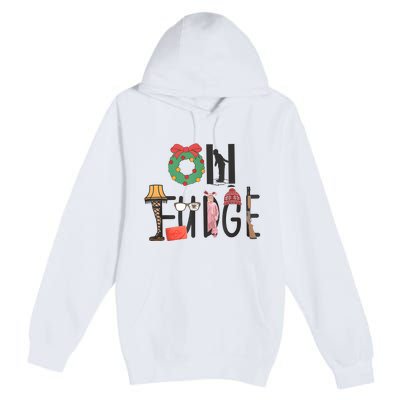 Oh Fudge Santa Hat Christmas Story Family Christmas Kids Premium Pullover Hoodie