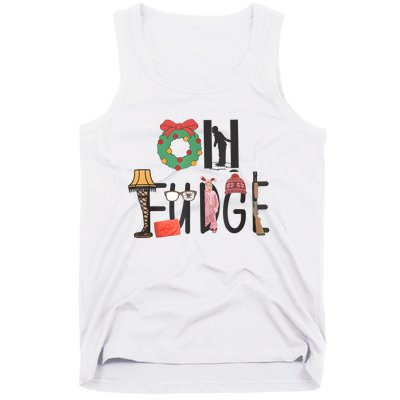 Oh Fudge Santa Hat Christmas Story Family Christmas Kids Tank Top