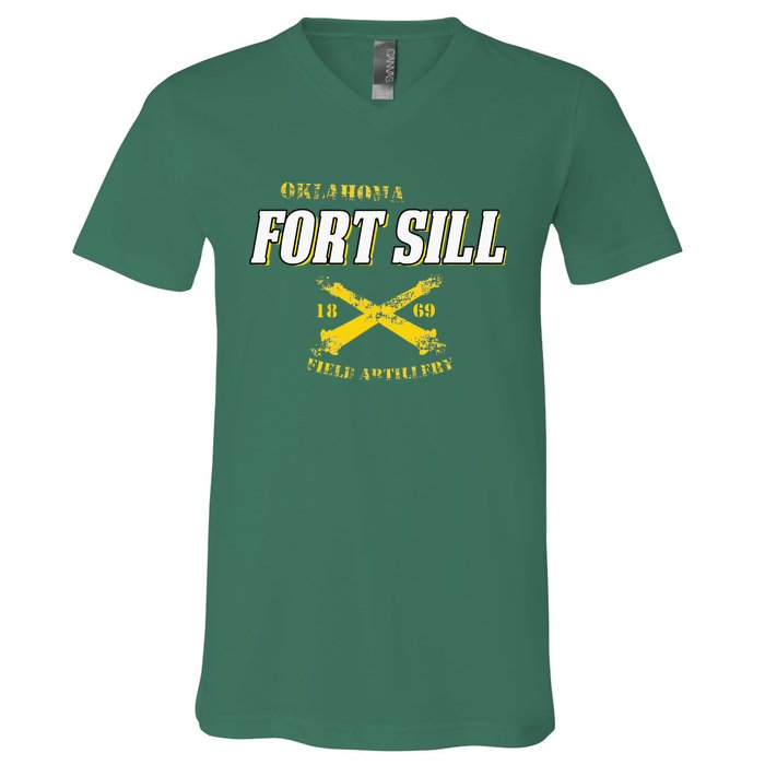 Oklahoma Fort Sill 1869 Field Artillery V-Neck T-Shirt