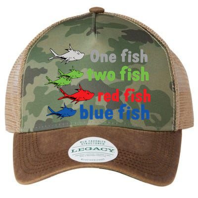 One Fish Two Fish Red Fish Blue Fish Teacher Reading Week Legacy Tie Dye Trucker Hat