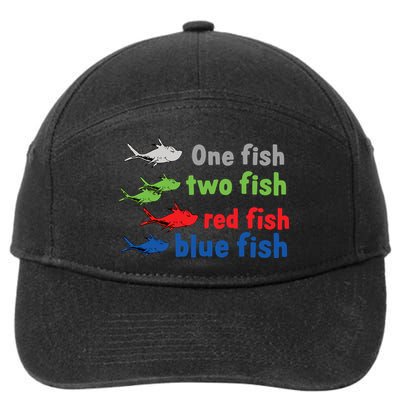 One Fish Two Fish Red Fish Blue Fish Teacher Reading Week 7-Panel Snapback Hat