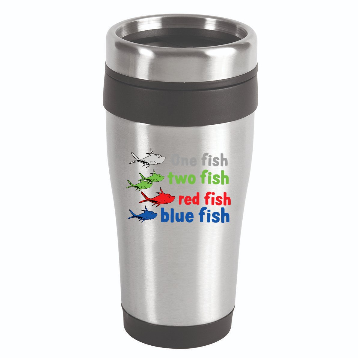 One Fish Two Fish Red Fish Blue Fish Teacher Reading Week 16oz Travel Tumbler