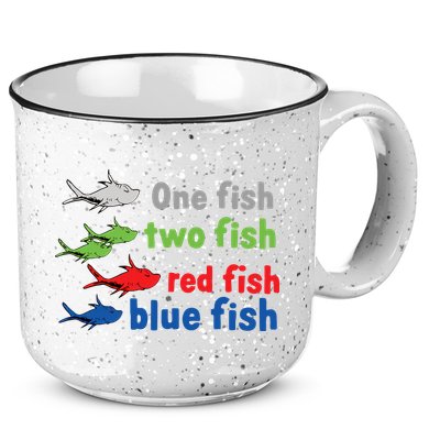One Fish Two Fish Red Fish Blue Fish Teacher Reading Week 15oz Campfire Ceramic Mug