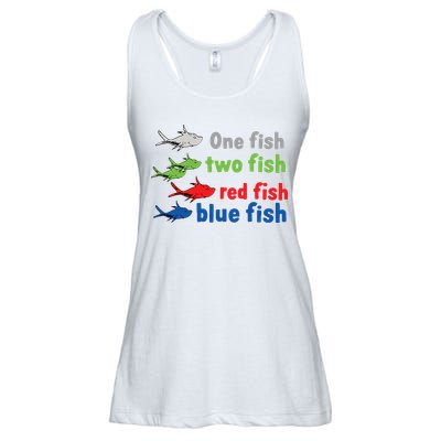 One Fish Two Fish Red Fish Blue Fish Teacher Reading Week Ladies Essential Flowy Tank
