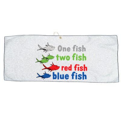 One Fish Two Fish Red Fish Blue Fish Teacher Reading Week Large Microfiber Waffle Golf Towel