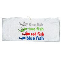 One Fish Two Fish Red Fish Blue Fish Teacher Reading Week Large Microfiber Waffle Golf Towel