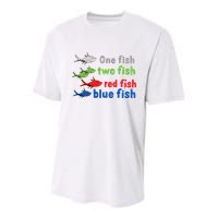 One Fish Two Fish Red Fish Blue Fish Teacher Reading Week Youth Performance Sprint T-Shirt