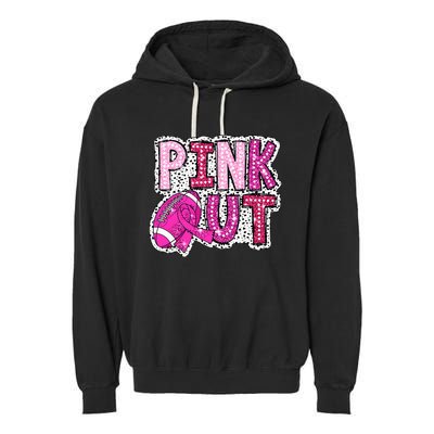 Out Football Tackle Breast Cancer Awareness Dalmatian Garment-Dyed Fleece Hoodie