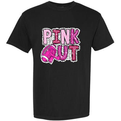 Out Football Tackle Breast Cancer Awareness Dalmatian Garment-Dyed Heavyweight T-Shirt