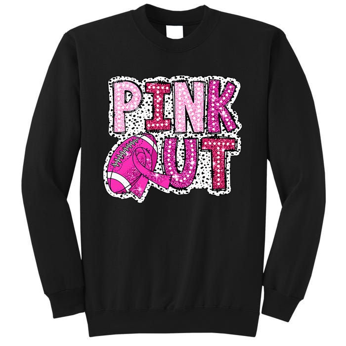 Out Football Tackle Breast Cancer Awareness Dalmatian Sweatshirt