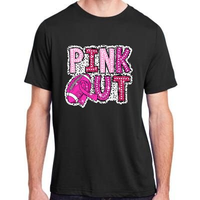 Out Football Tackle Breast Cancer Awareness Dalmatian Adult ChromaSoft Performance T-Shirt