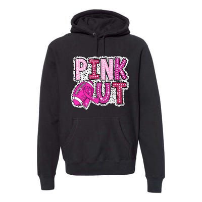 Out Football Tackle Breast Cancer Awareness Dalmatian Premium Hoodie