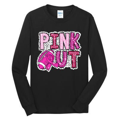 Out Football Tackle Breast Cancer Awareness Dalmatian Tall Long Sleeve T-Shirt