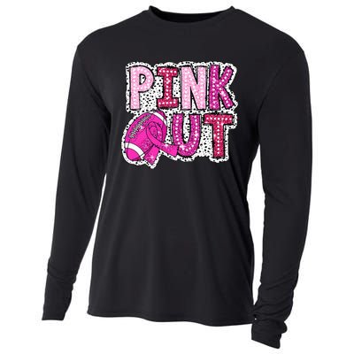 Out Football Tackle Breast Cancer Awareness Dalmatian Cooling Performance Long Sleeve Crew