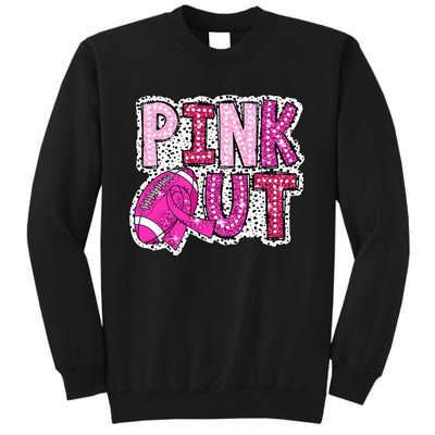 Out Football Tackle Breast Cancer Awareness Dalmatian Tall Sweatshirt