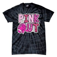 Out Football Tackle Breast Cancer Awareness Dalmatian Tie-Dye T-Shirt