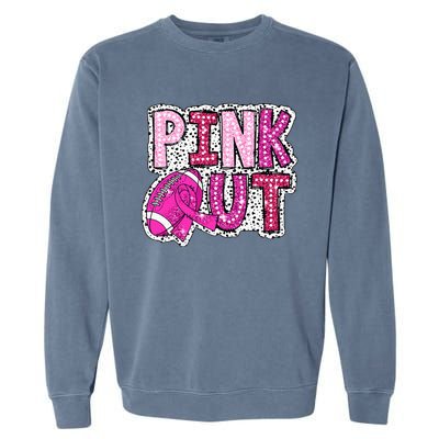 Out Football Tackle Breast Cancer Awareness Dalmatian Garment-Dyed Sweatshirt