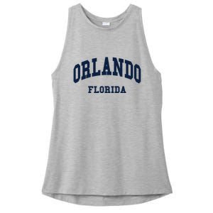 ORLANDO Florida Throwback Design Ladies PosiCharge Tri-Blend Wicking Tank