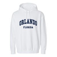 ORLANDO Florida Throwback Design Garment-Dyed Fleece Hoodie