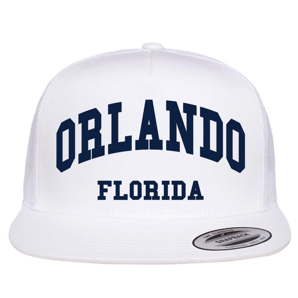 ORLANDO Florida Throwback Design Flat Bill Trucker Hat