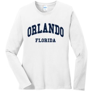 ORLANDO Florida Throwback Design Ladies Long Sleeve Shirt