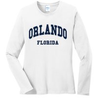 ORLANDO Florida Throwback Design Ladies Long Sleeve Shirt