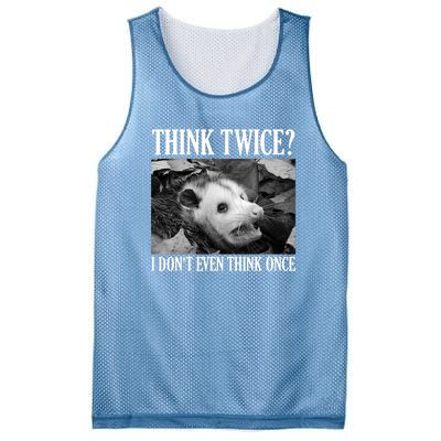 Opossum Funny Think Twice I Don't Even Think Once Possum Mesh Reversible Basketball Jersey Tank