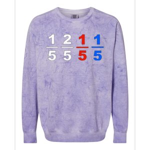 One Fifth Two Fifth Red Fifth Blue Fifth Funny Math Humor Colorblast Crewneck Sweatshirt