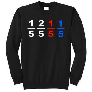 One Fifth Two Fifth Red Fifth Blue Fifth Funny Math Humor Sweatshirt