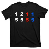 One Fifth Two Fifth Red Fifth Blue Fifth Funny Math Humor T-Shirt