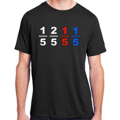 One Fifth Two Fifth Red Fifth Blue Fifth Funny Math Humor Adult ChromaSoft Performance T-Shirt