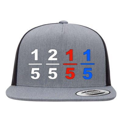 One Fifth Two Fifth Red Fifth Blue Fifth Funny Math Humor Flat Bill Trucker Hat