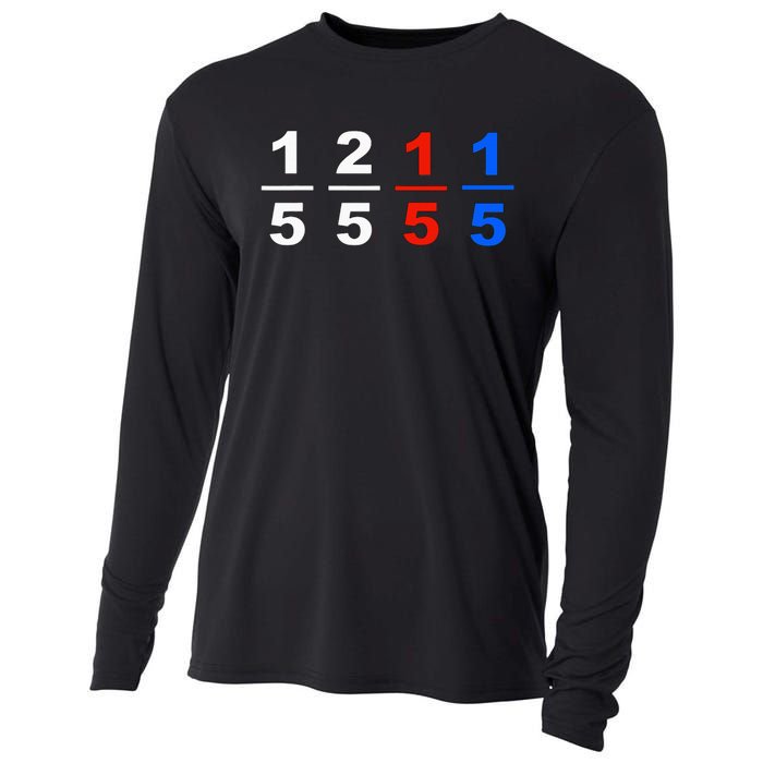 One Fifth Two Fifth Red Fifth Blue Fifth Funny Math Humor Cooling Performance Long Sleeve Crew