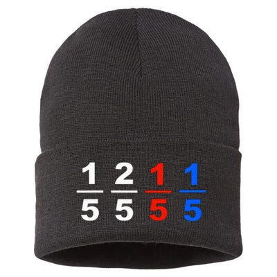 One Fifth Two Fifth Red Fifth Blue Fifth Funny Math Humor Sustainable Knit Beanie