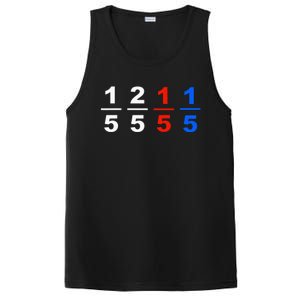 One Fifth Two Fifth Red Fifth Blue Fifth Funny Math Humor PosiCharge Competitor Tank